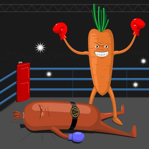 Морква виграшну ковбаса . — стоковий вектор