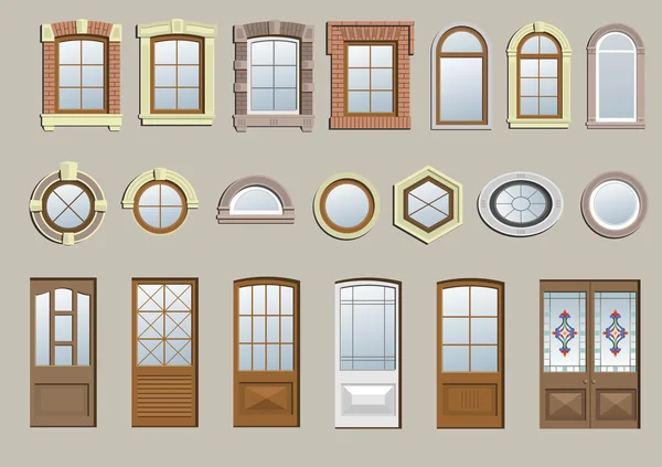 Conjunto de ventanas clásicas — Archivo Imágenes Vectoriales