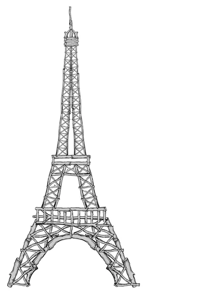 Torre Eiffel de estructura de ramitas — Vector de stock