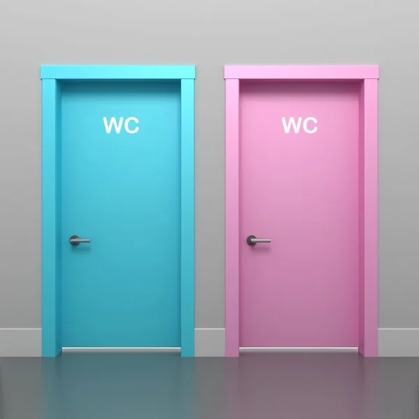 Дверь розовая и голубая — стоковое фото