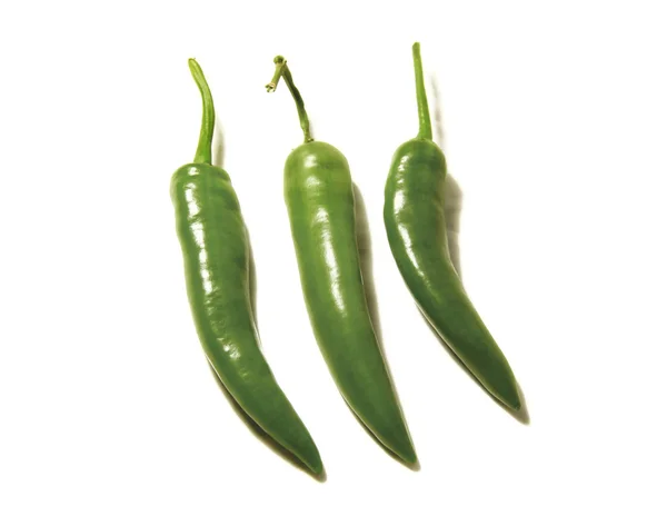 Green chilli peppers — Stock Photo, Image