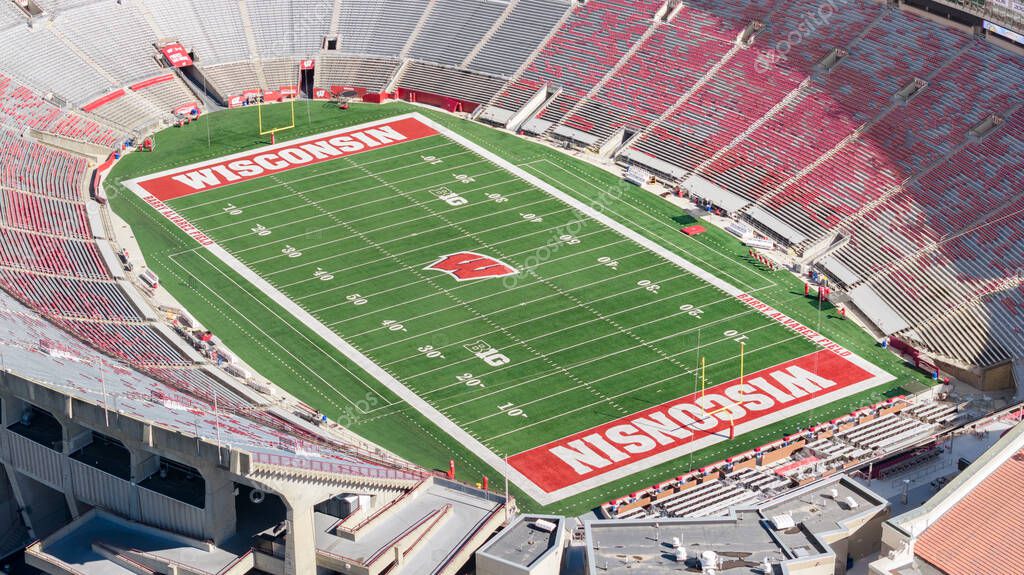 Madison, WI, USA - October 7, 2025: Camp Randall Stadium is home to the University of Wisconsin Badgers football team that competes in the NCAA Big Ten Conference.