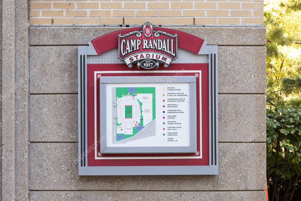 Madison, WI, USA - October 7, 2025: Camp Randall Stadium is home to the University of Wisconsin Badgers football team that competes in the NCAA Big Ten Conference.