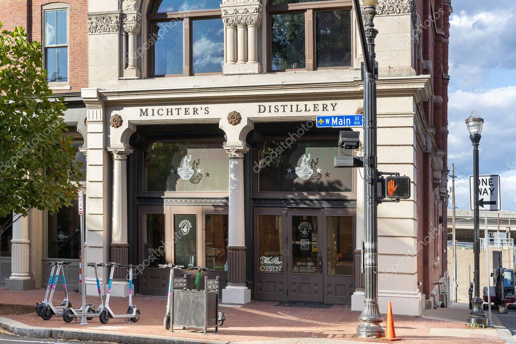 Louisville, KY, USA - October 21, 2025: Michters Distillery is a whiskey distillery with heritage dating back to 1753. This is the Fort Nelson Distillery in downtown Louisville.