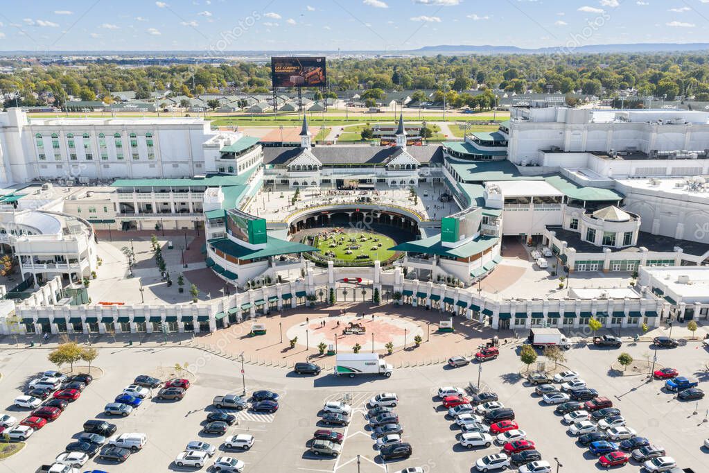 Louisville, KY, USA - October 21, 2025: Churchill Downs Racetrack is home to the Kentucky Derby and other horse racing events throughout the year.