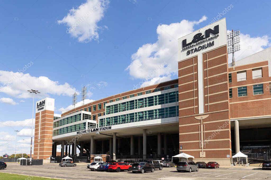 Louisville, KY, USA - October 21, 2025: L&N Federal Credit Union Stadium, previously Papa Johns Cardinal Stadium, is home to the University of Louisville Cardinals football team.
