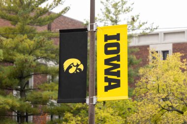 Iowa City, IA, ABD - 28 Ekim 2025: Iowa Üniversitesi, Iowa 'nın en eski ve en büyük üniversitesidir.. 