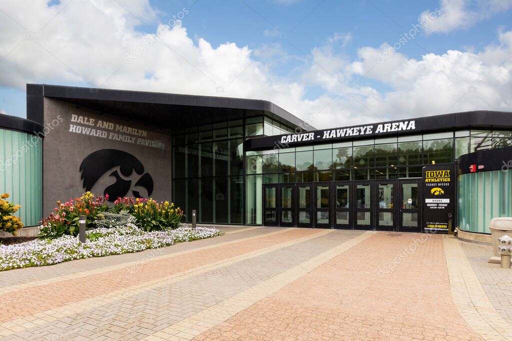 Iowa City, IA, USA - October 28, 2025: Carver-Hawkeye Arena is home to the University of Iowa Hawkeyes basketball team, as well as wrestling and gymnastics teams.