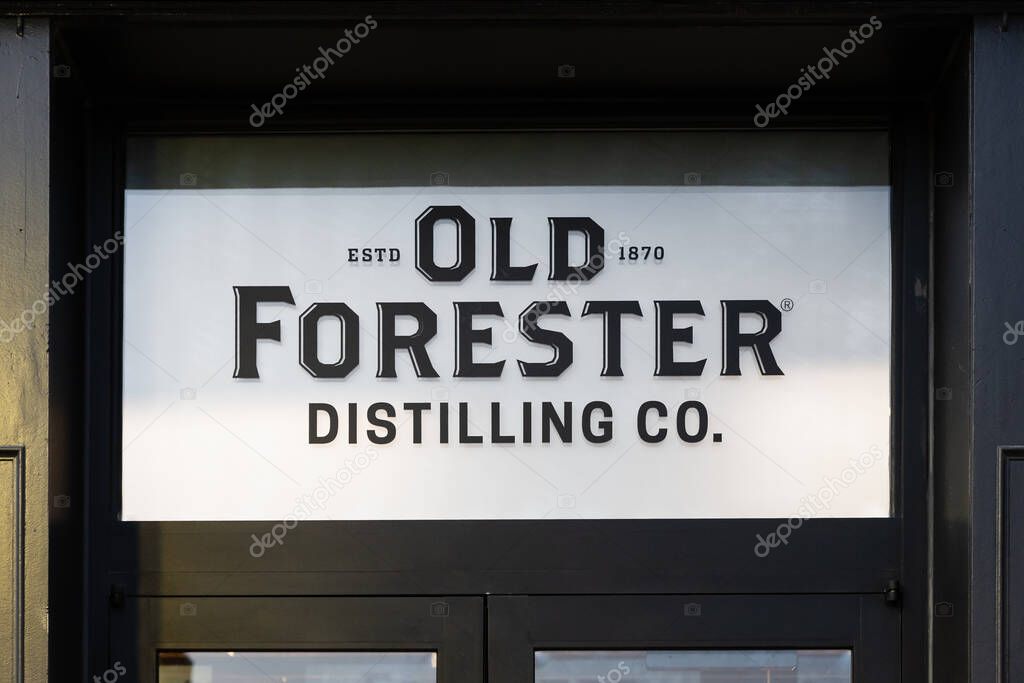 Louisville, KY, USA - October 21, 2025: Old Forester Distilling Co. is located in downtown Louisville and started in 187. It's America's first bottled bourbon that was sold in glass bottles.