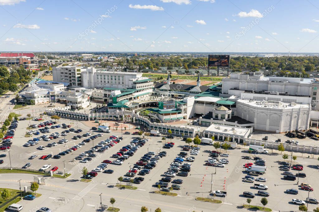 Louisville, KY, USA - October 21, 2025: Churchill Downs Racetrack is home to the Kentucky Derby and other horse racing events throughout the year.