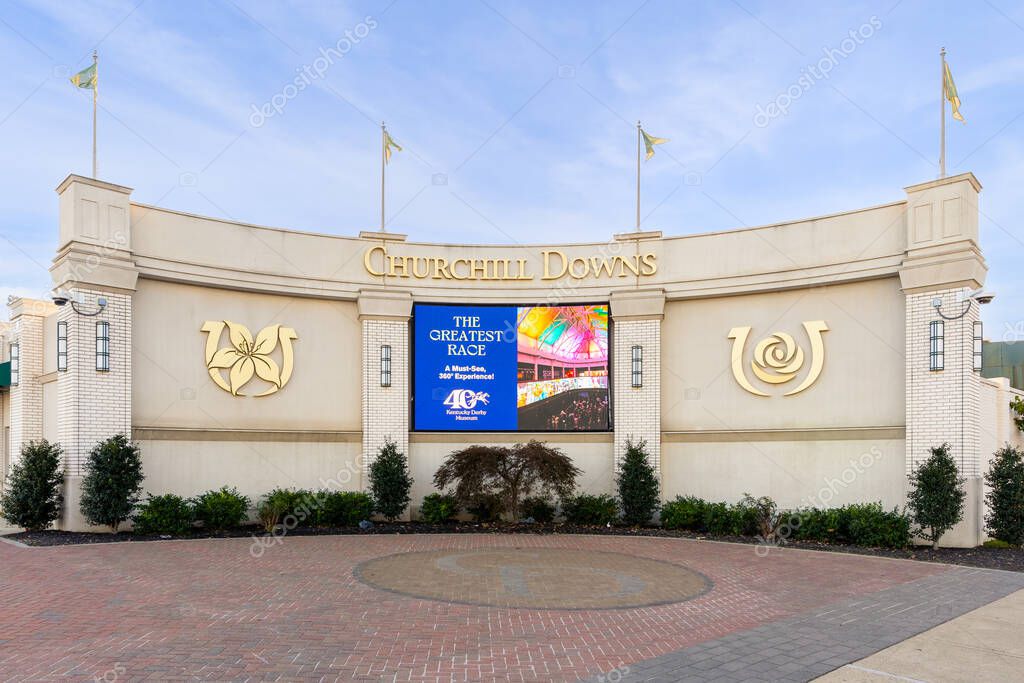 Louisville, KY, USA - October 21, 2025: Churchill Downs Racetrack is home to the Kentucky Derby and other horse racing events throughout the year.
