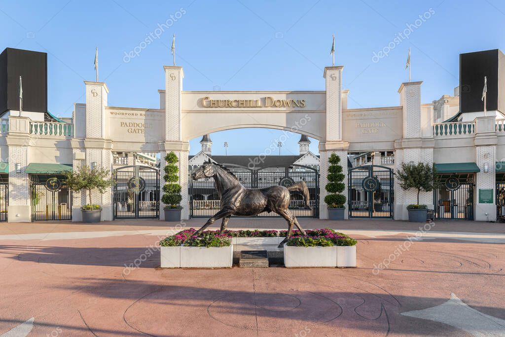 Louisville, KY, USA - October 21, 2025: Churchill Downs Racetrack is home to the Kentucky Derby and other horse racing events throughout the year.