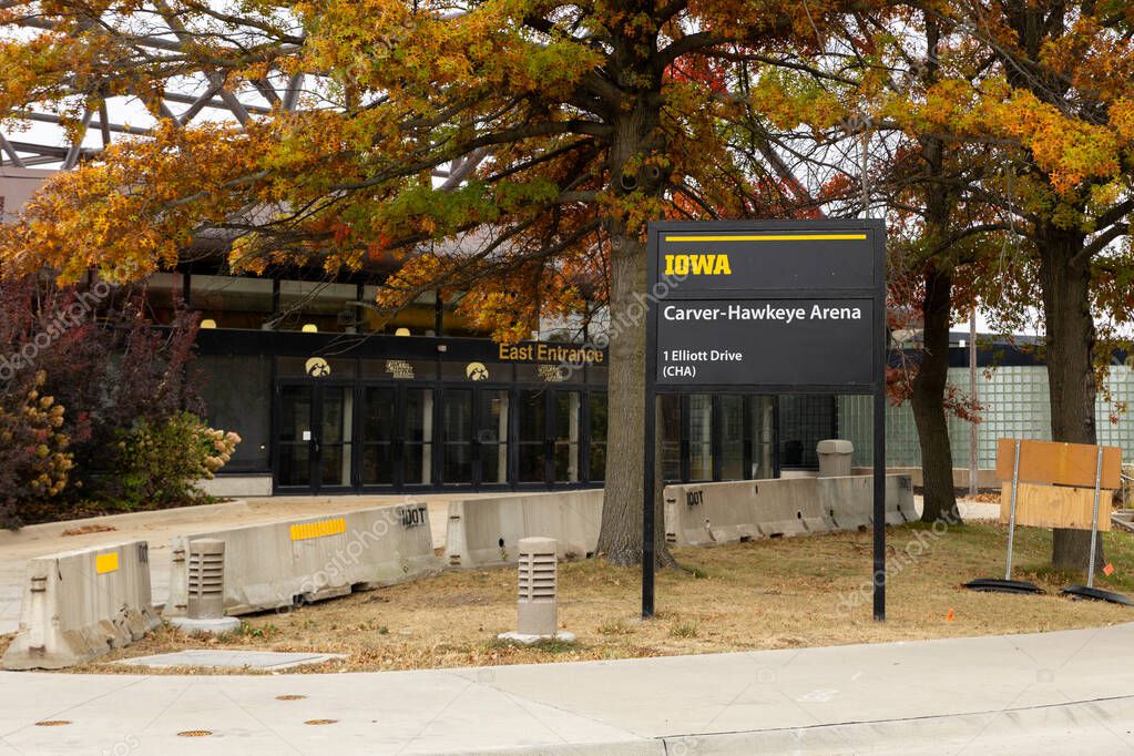 Iowa City, IA, USA - October 28, 2025: Carver-Hawkeye Arena is home to the University of Iowa Hawkeyes basketball team, as well as wrestling and gymnastics teams.