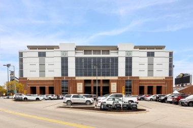 Iowa City, IA, ABD - 28 Ekim 2025: Kinnick Stadyumu, Iowa Hawkeyes Üniversitesi NCAA futbol takımına ev sahipliği yapmaktadır..