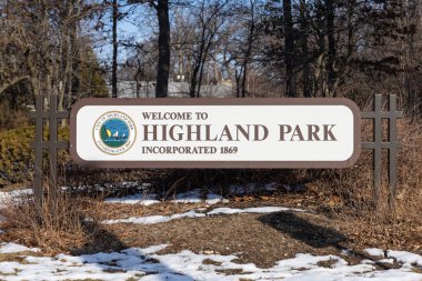 Highland Park, IL, ABD - 10 Şubat 2026: Highland Park Chicago 'nun kuzeyinde ve Lake County' de yer almaktadır..