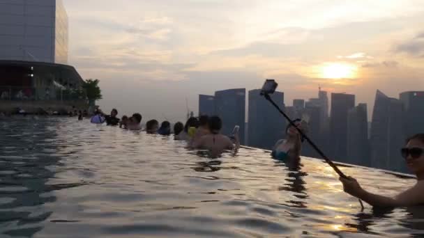 Słynnego marina bay sands hotel — Wideo stockowe