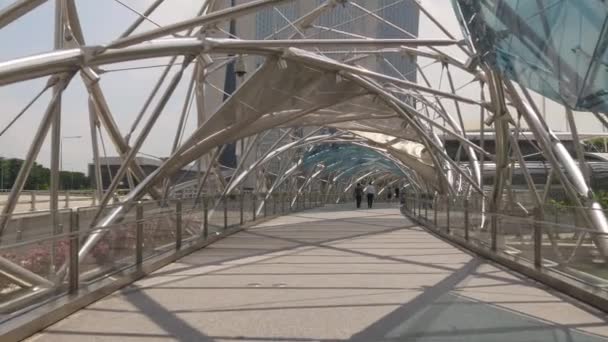 螺旋桥和滨海湾 — 图库视频影像