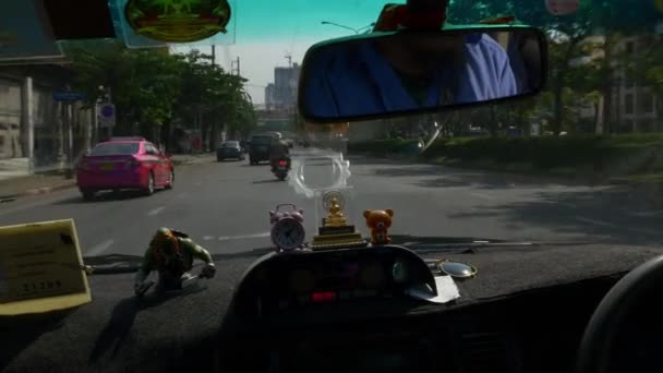ドライバー ウィンドウからバンコク市内 — ストック動画