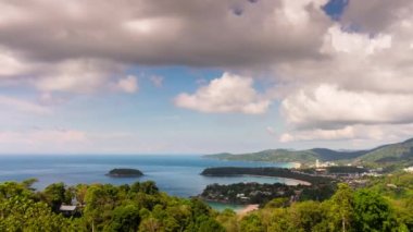 Phuket Görünüm noktası kata karon patong beach panorama 4 k zaman sukut Tayland