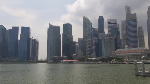 Marina bay downtown panorama — Stok Video