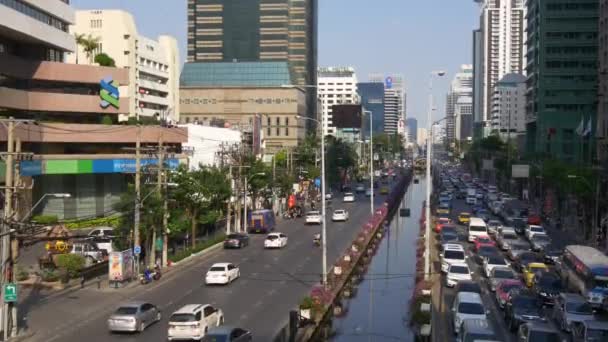 Utsikt över Bangkok city trafik — Stockvideo