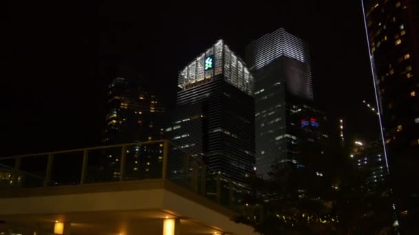 Nuit Singapour paysage urbain — Video