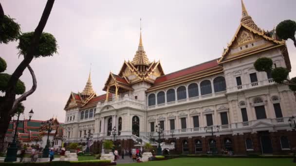 Coucher de soleil wat phra kaew temple palais principal carré 4k laps de temps thailand — Video