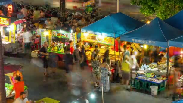 Food market of patong town — Stock Video