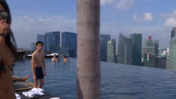 Słynnego marina bay sands hotel — Wideo stockowe