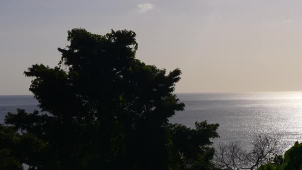 Fantastisk solnedgång över den tropiska stranden — Stockvideo