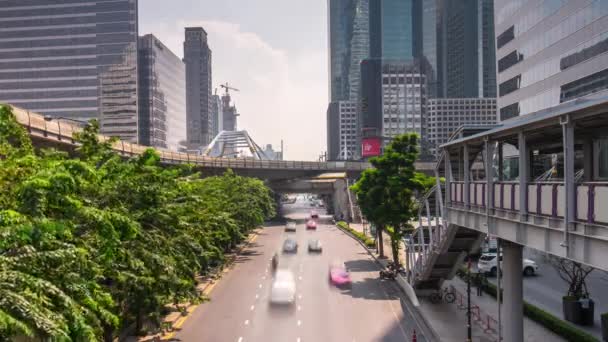 Rozcestí doprava v Bangkoku ulice — Stock video