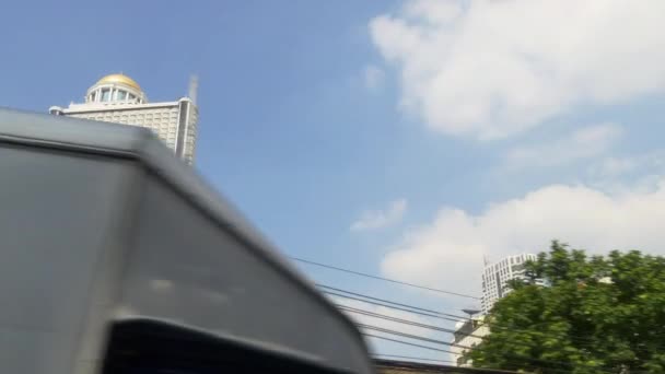 Tailandia ciudad desde la ventana del taxi — Vídeo de stock
