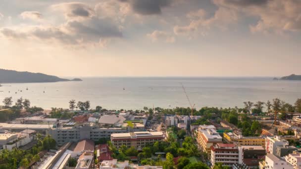 Utsikt över staden patong beach — Stockvideo