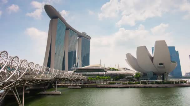 Helix bridge i Marina Bay — Wideo stockowe