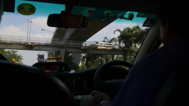 Ciudad de Bangkok desde la ventana del conductor — Vídeo de stock