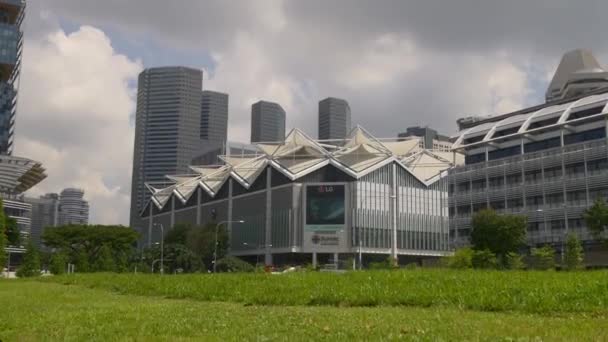 Sole luce giorno tempo suntec città centro commerciale blocco panorama singapore — Video Stock