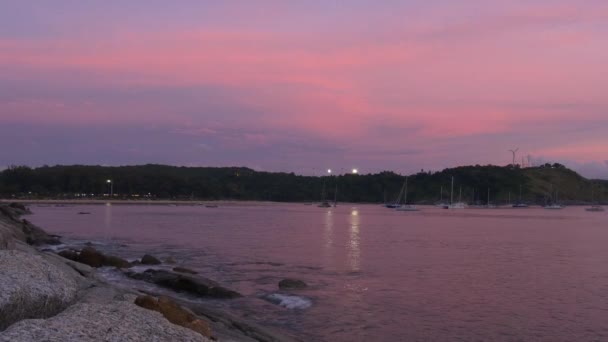 Panorama del atardecer en Phuket — Vídeo de stock