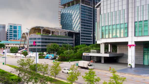 Sud spiaggia suntec centro commerciale traffico strada tetto vista dall'alto 4k time lapse singapore — Video Stock