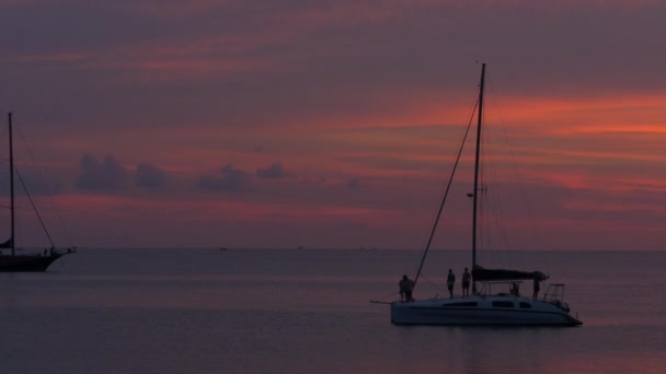 Zonsondergang panorama in Phuket — Stockvideo