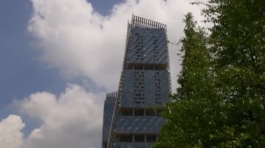 Şehir gün ışık sokak yürüyüş gökyüzü binanın üst görüntülemek Singapur