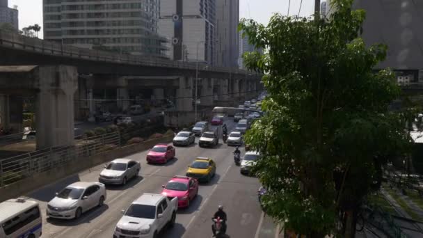 Widok ruchu miasta Bangkok — Wideo stockowe