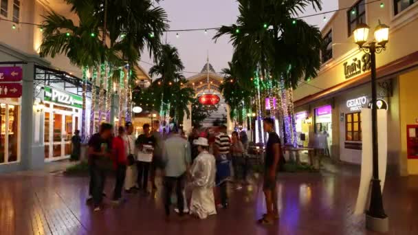 Bangascar famoso asiatica centro commerciale fiume baia affollato strada 4k time lapse Thailandia — Video Stock