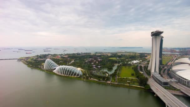 Tuinen langs de baai van Singapore — Stockvideo