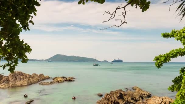 Tropická pláž ostrova phuket — Stock video