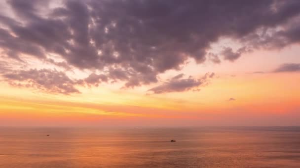 Sea boat traffic at sunset — Stock Video