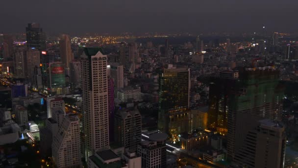 Αστικό τοπίο νύχτα της Μπανγκόκ — Αρχείο Βίντεο