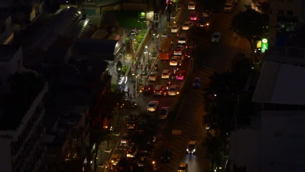 Vue sur le toit sur le trafic Bangkok — Video