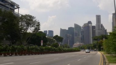 Nicoll hwy güneşli gün Rating şehir panorama Singapur