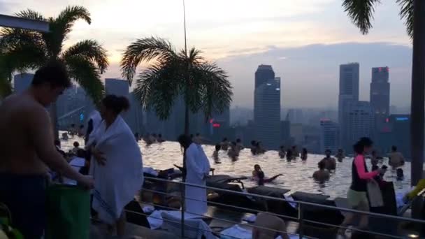 Słynnego marina bay sands hotel — Wideo stockowe