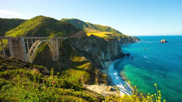 Ponte Bixby vicino a Big Sur — Video Stock